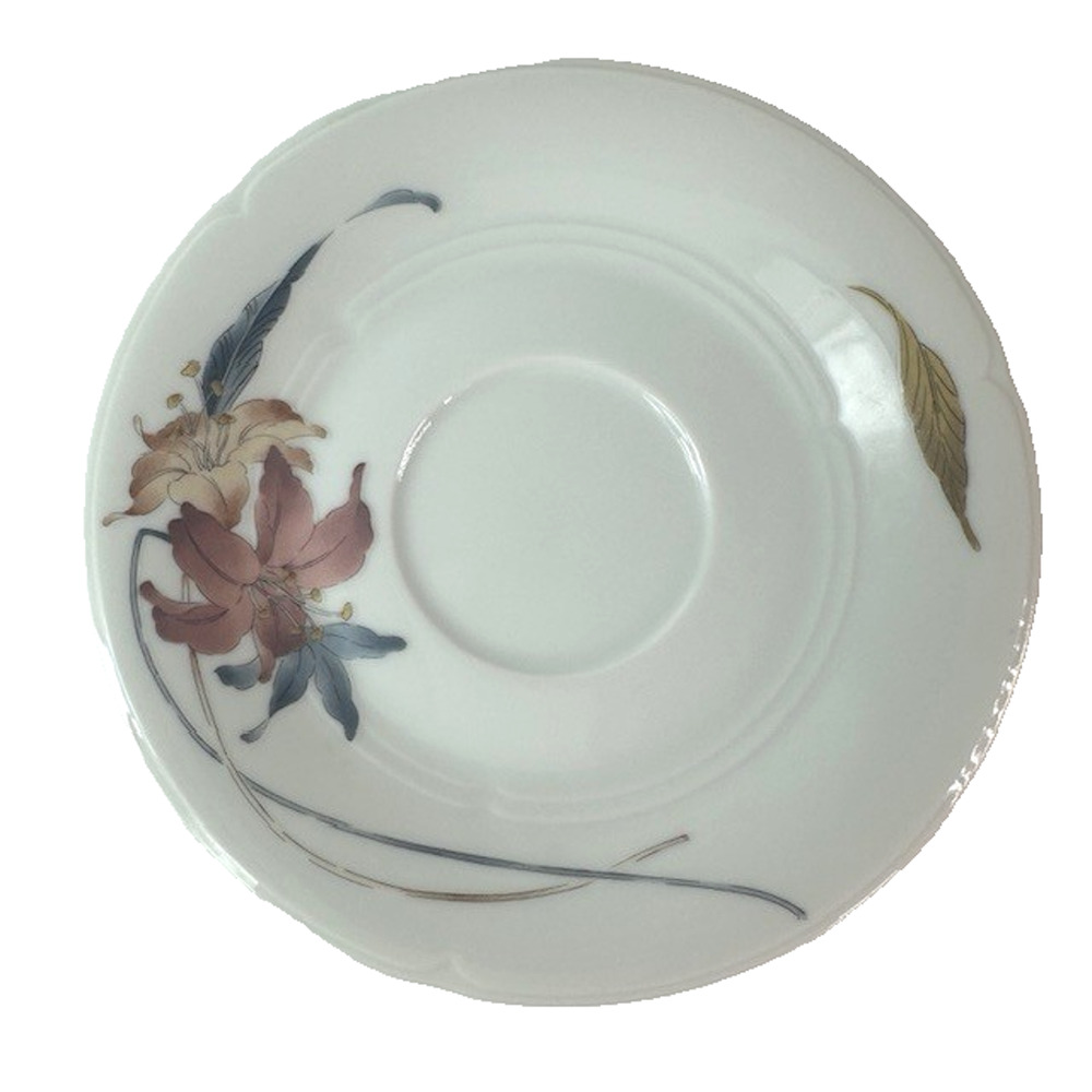 Fine China of Japan Anatole Saucer (single) Mauve&Gray Flowers, Nouvell Cuisine